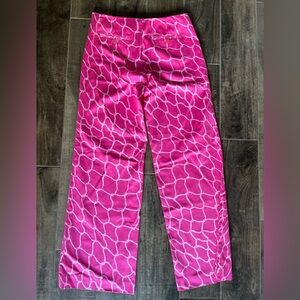Lilly Pulitzer pink and white wide leg pants 8